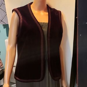 Vintage Act III Red Wine Velvet Vest